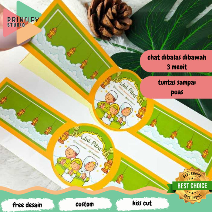 

Printify Cetak Sticker Segel Lebaran Stiker Toples Segel Idul Fitri Segel Kue Lebaran Free Desain