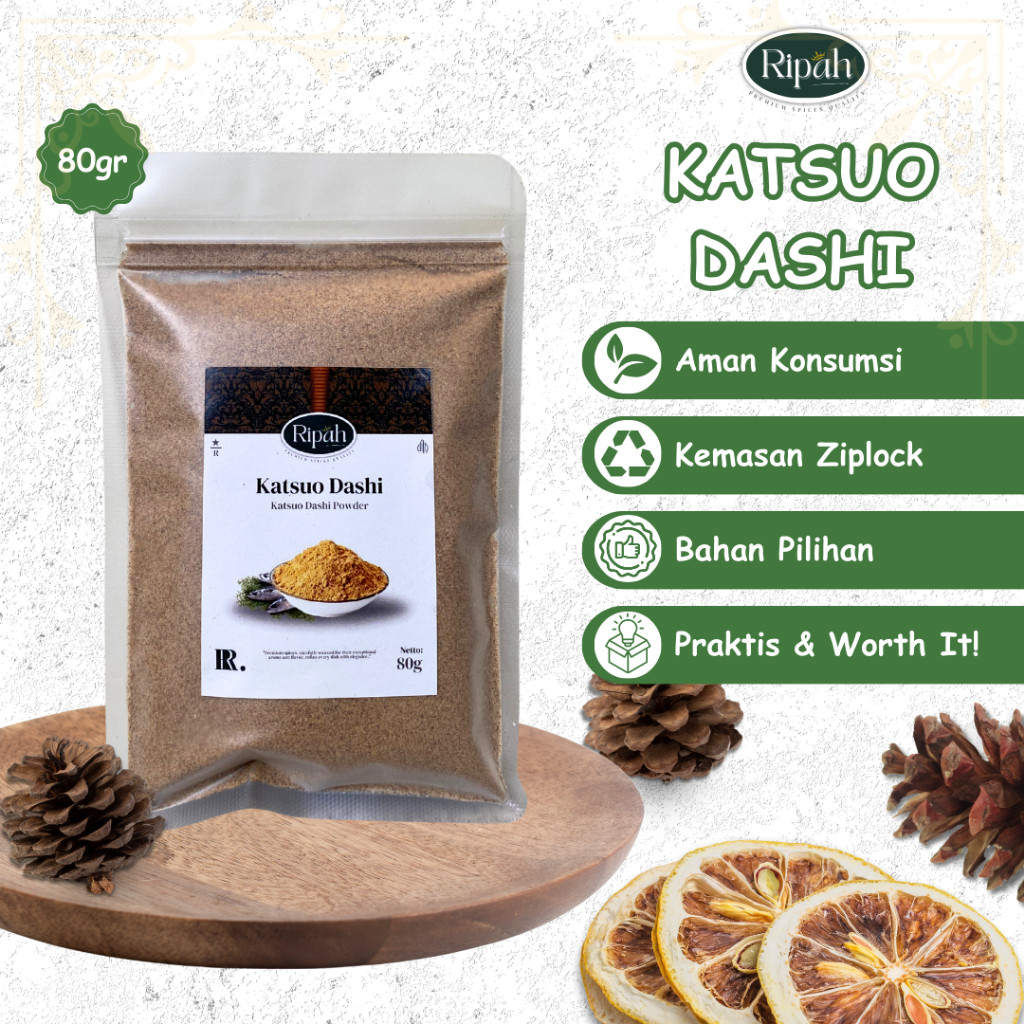 

80gr Katsuo Dashi Halal - Kaldu Ikan Ramen Udon / Ripah Rempah Premium