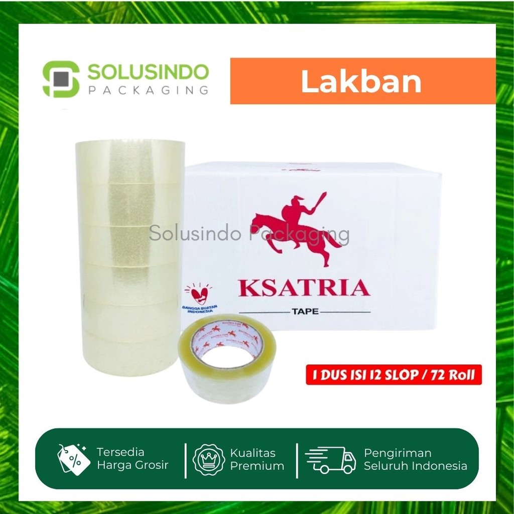 

Lakban OPP Tape / Lakban Bening KSATRIA Tape 100 Yard (1 Dus)
