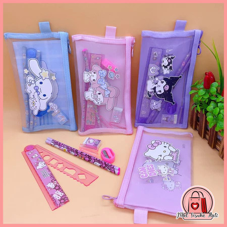 

Whimsical Stationery Bundle / Set Alat Tulis 7 in 1 / Pouch Set Alat Tulis Ziplock / Paket Alat Tulis Motif Sanrio Y3433