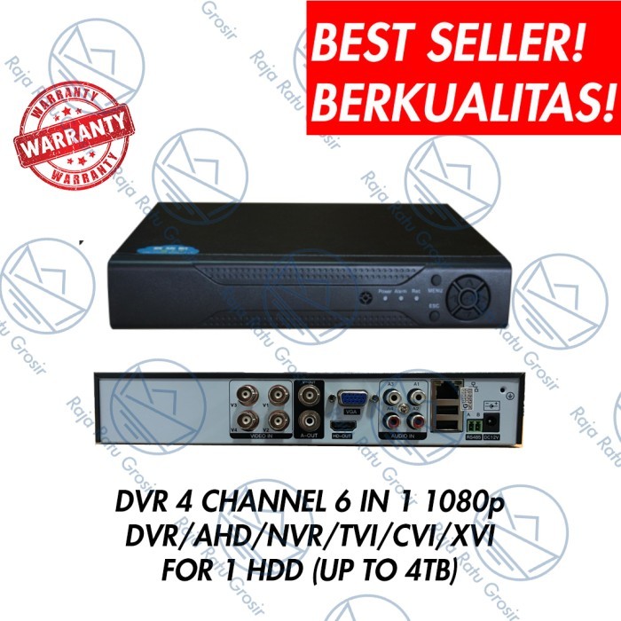 DVR 8CH RECORDER CCTV WIFI SERIES 1080p FULL PLAYBACK 8 CHANNEL XMEYE - 4CH 1080P, Tanpa HDD