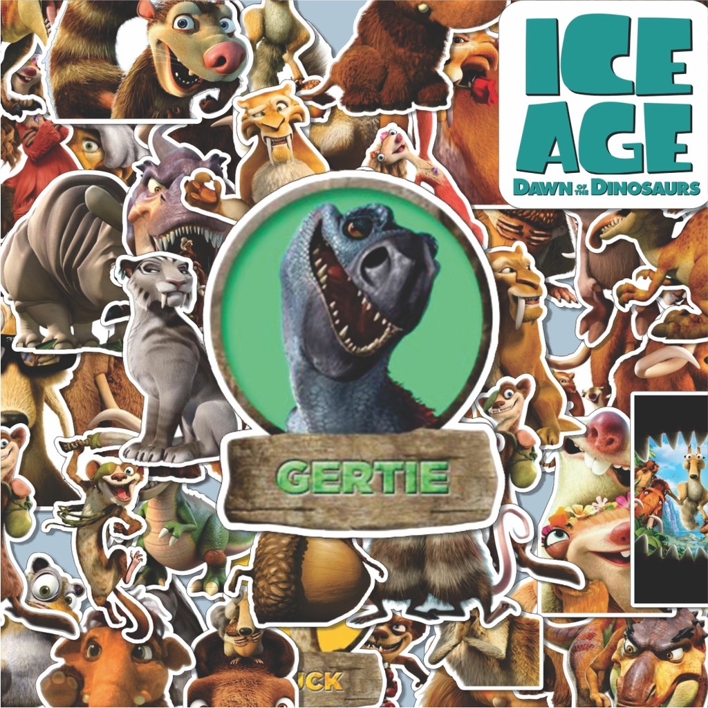 

100PCS Lucu Stiker Kartun Ice Age : Dawn of the Dinosaurs Stiker Aesthetic Stiker Anti Air Stikers Berperekat Waterproof sticker decal buat Motor Helm Buku Journal Koper Casing HP Laptop Botol Minum Hadiah anak