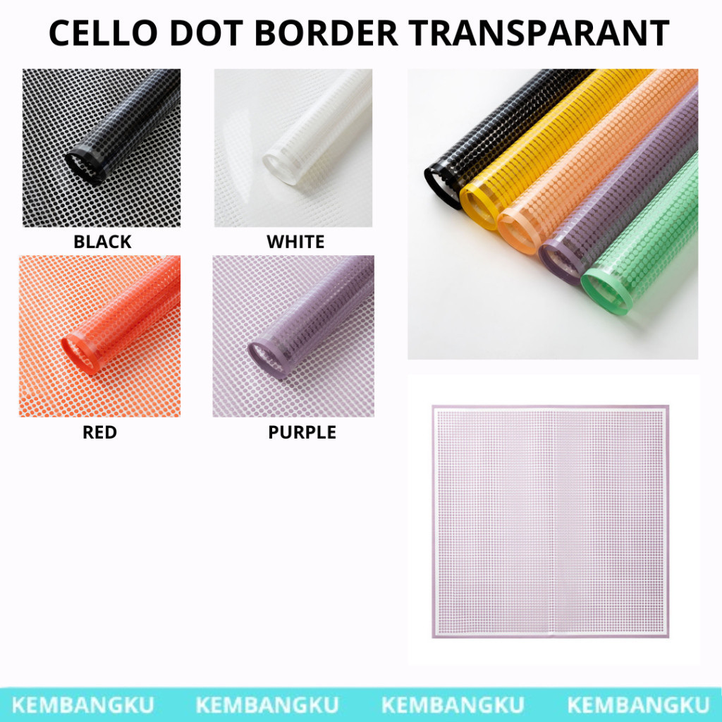 

(lembaran) Cellophane transparant motif dot-border