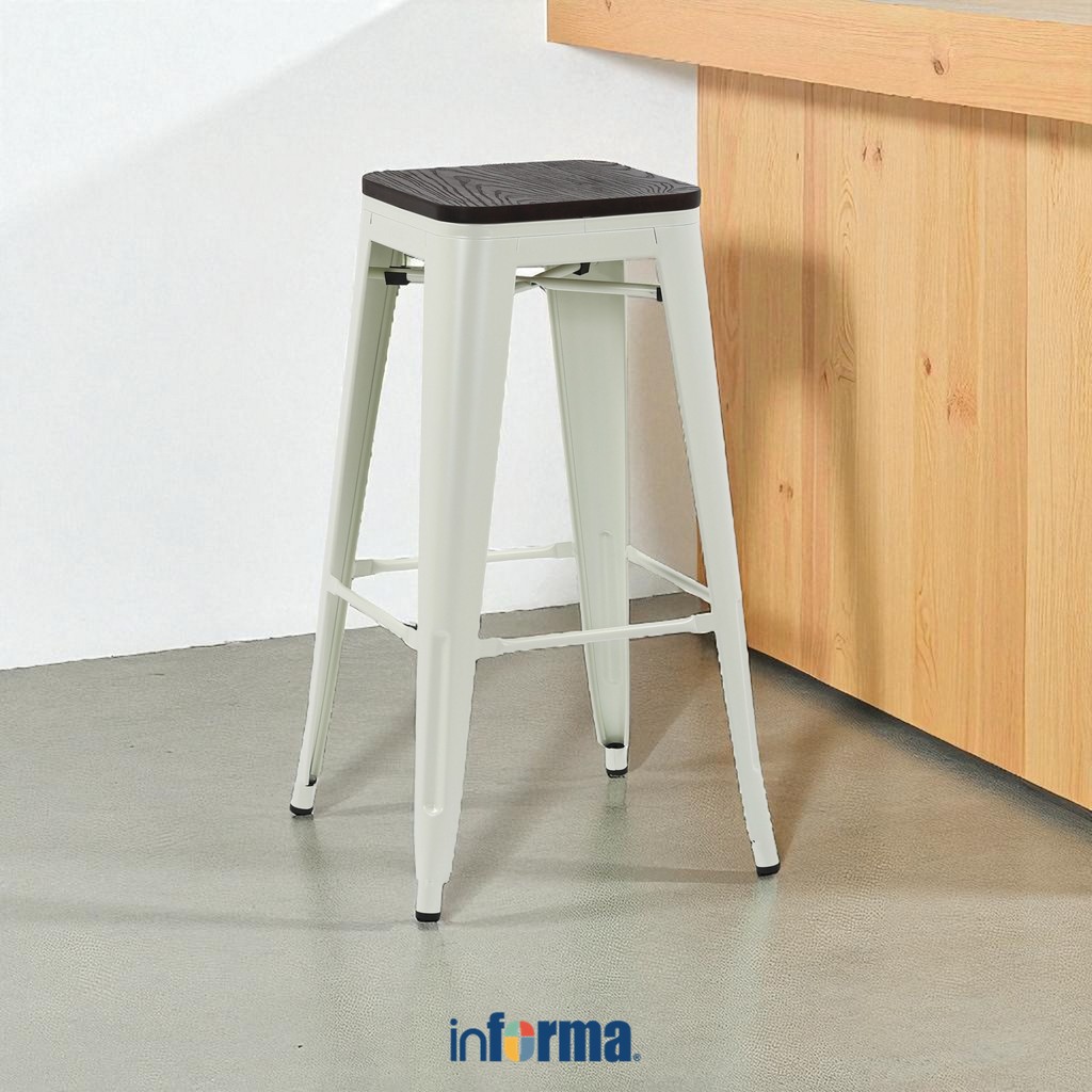 Informa London Bangku Bar Kayu - Putih Ivory Spring Bed Matras Latex Kasur Nyaman Tempat Tidur Mattr