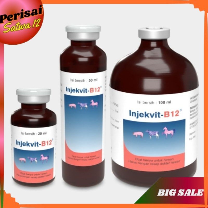 INJEKVIT B12 50ML INJEKVIT B12 20ml VITAMIN SAPI VITAMIN KAMBING VITAMIN BABI VITAMIN DOMBA VITAMIN 