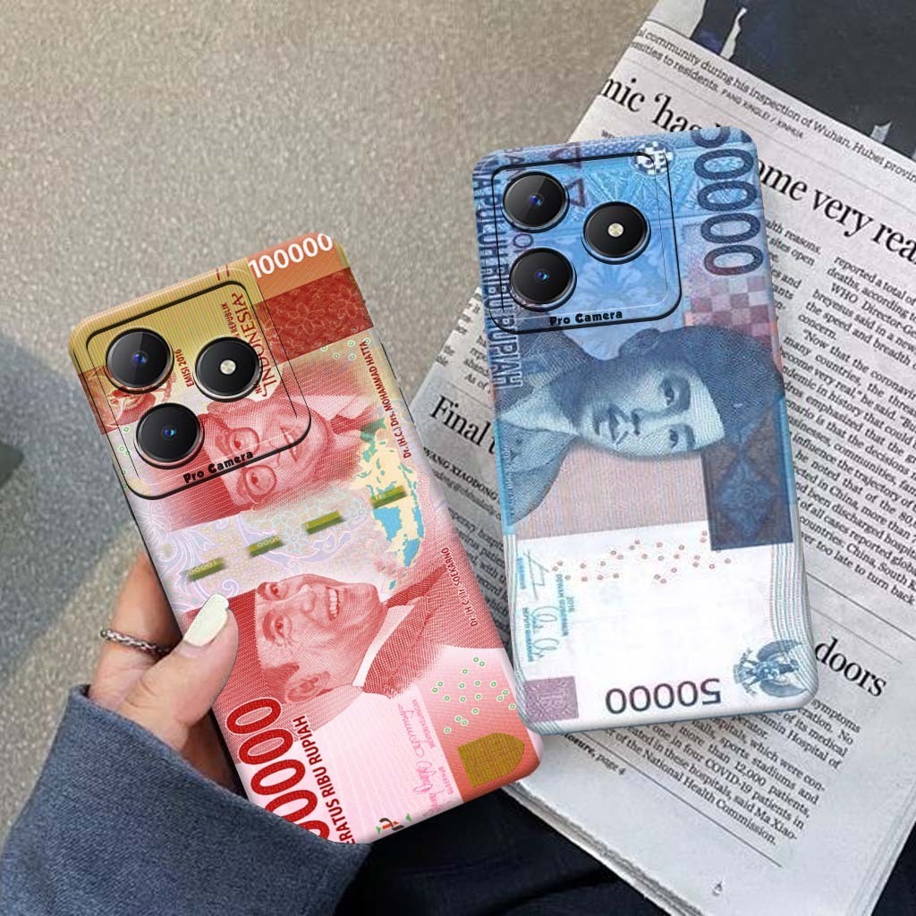 Case For Realme C63 2024 Terbaru - Casing Realme C63 - Fashion Case Uang [001] - Kesing Hp - Silikon