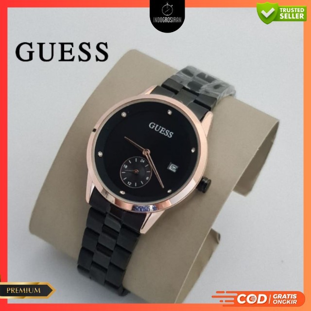 Jam Tangan Fashion Wanita Guess 9030 L Chrono Aktif Rantai Stainless Free Box