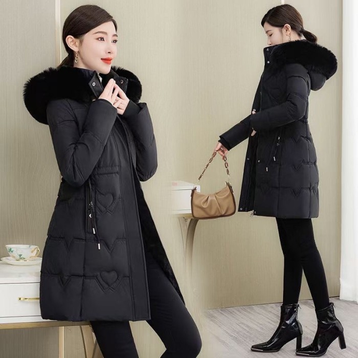 Jaket Panjang Wanita Musim Dingin Women Winter Coat Jacket Bahan Poliester Hangat Fashion