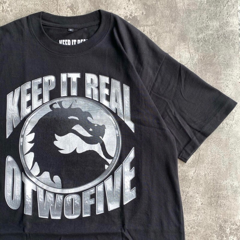 【COD】Tshirt KEEP IT REAL X OTWOFIVE BORN 2 HATE Black Cotton combad 24s Tebal bootlag shirt