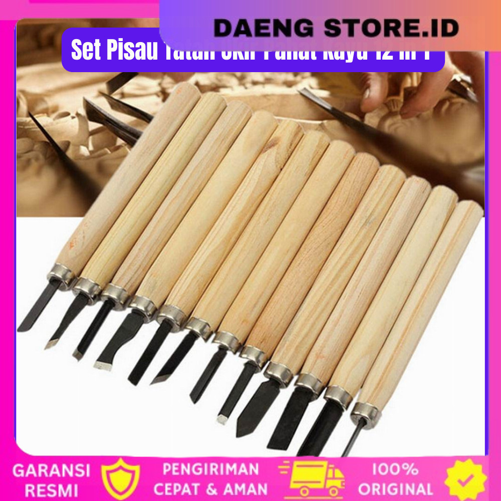 

Pisau Ukir Pahat Kayu 12 in 1 Wood Carving Art Knife Set Pisau Ukir UKIRAN SENI