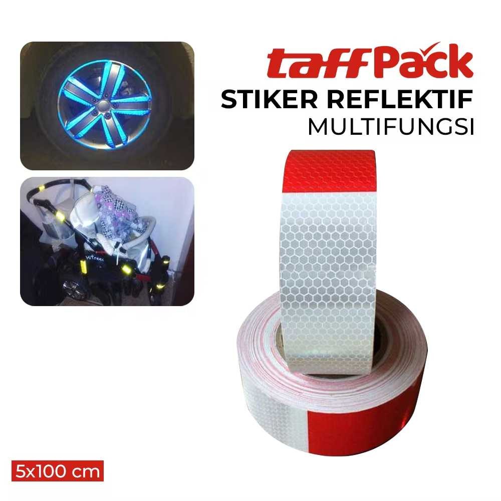 

TaffPACK Stiker Reflektif Multifungsi Warning Strip Tape 5x100 cm
