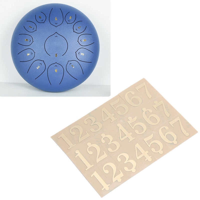 

Ethereal Drum Note Sticker 0.1mm PVC Drum Sound Label Sticker Steel Tongue Drum Bronzing Scale Stickers Decoration for Beginner