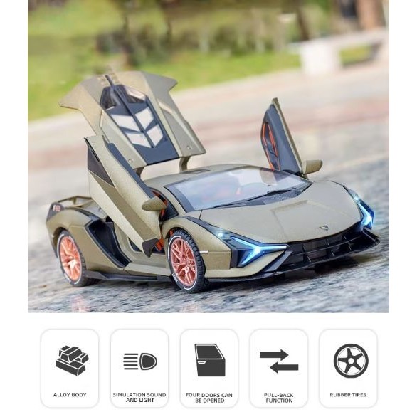 Miniatur Mobil Diecast Skala 1:24 Lamborghini Sian FKP 37