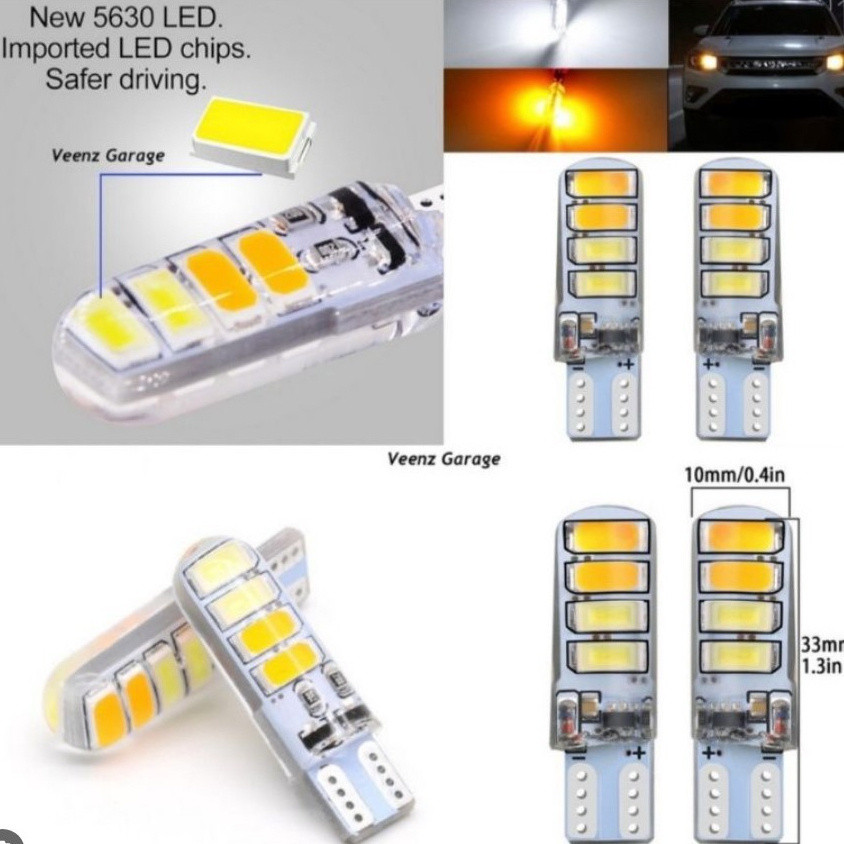 LAMPU LED SENJA T10 2 WARNA FLASH KEDIP 12 VOLT 24 VOLT 12V 24V