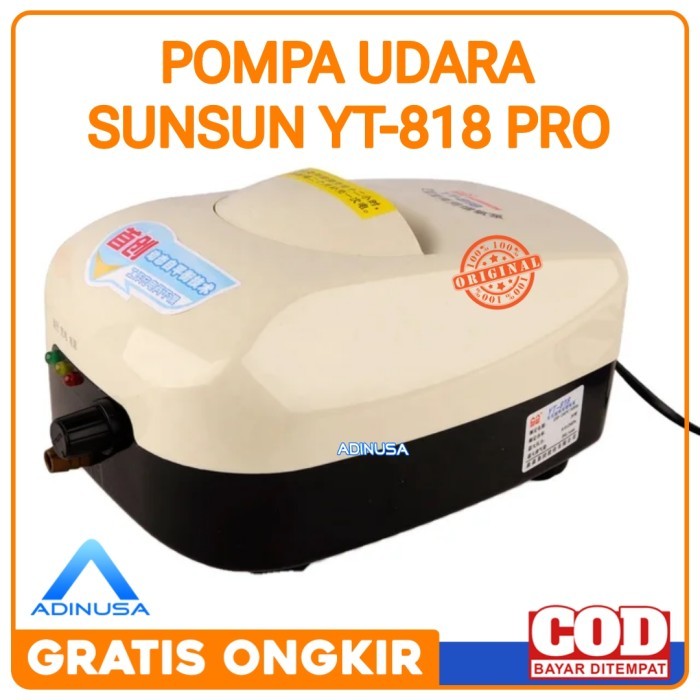 MESIN POMPA UDARA AERATOR AC DC SUNSUN YT-818 YT 818 YT818 PRO ACDC 20 WATT AQUARIUM KOLAM IKAN AIR 