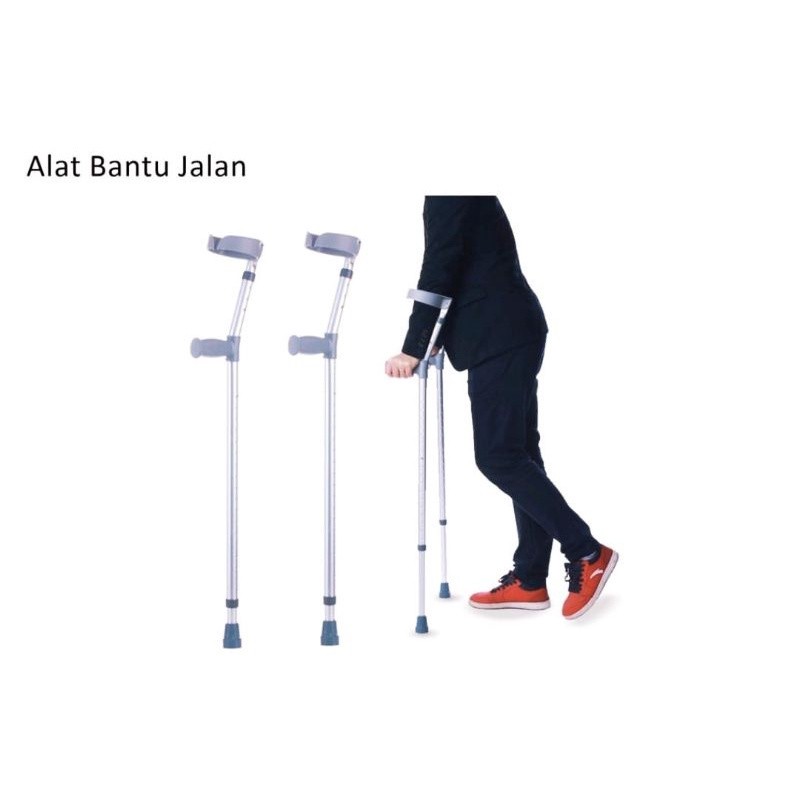 Tongkat Siku Elbow Alat Bantu Jalan Kruk Tangan/Tongkat 1 Kaki/Tongkat Jalan Alat Bantu Tongkat Siku