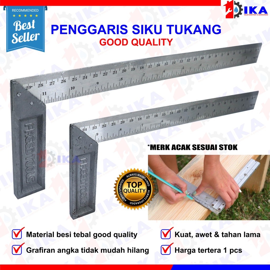 

Penggaris Siku Tukang Besi Pasekon Ukur 25 cm / 10 inch / 30 Cm / 12 inch / Grafir jumbo anti karat stainless besi kuat Termurah alat ukur akurat Siku Meter / Siku Penggaris / Siku Meter Murah 12” akurat petukangan busur derajat stensil alat