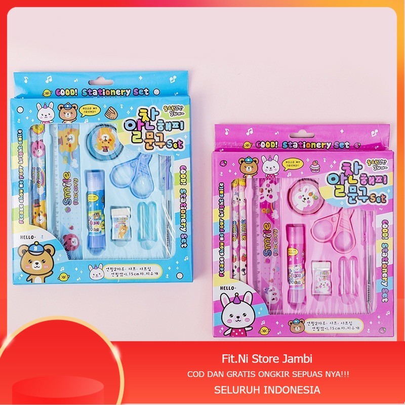 

Pensil Set 9in1 Karakter Lucu / Paket Lengkap Alat Tulis Tutup Pensil Pulpen PePenggaris Rautan Lem Gunting Kertas Gambar kartun Imut / Mini Stationery Character 9 Pcs ATK Perlengkapan Menulis Anak Sekolah Hadiah Kado Ulang Tahun Souvenir SD PAUD new