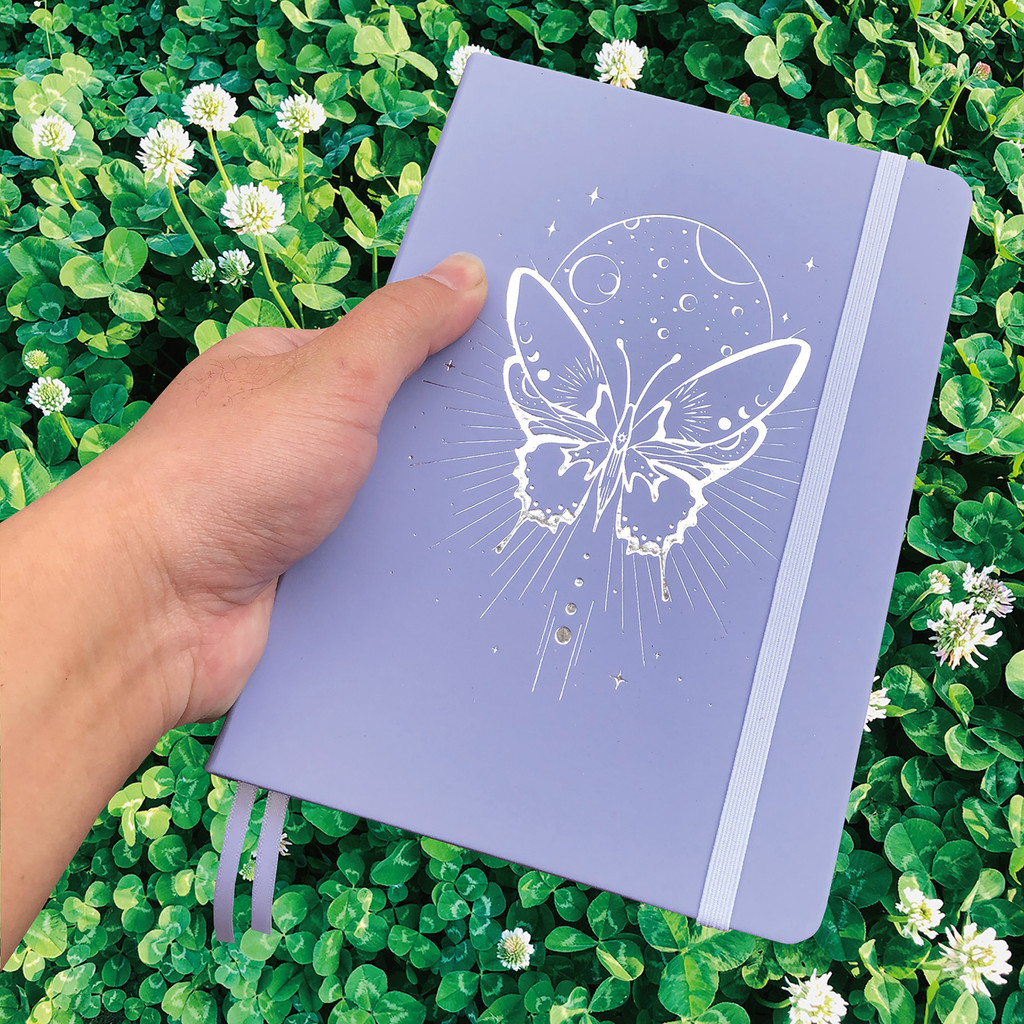 

BUKE Butterfly Light Purple Hardcover Dotted Notebook 160gsm bamboo paper bullet dot grid journal 160 pages 5x5mm Dot-Grid