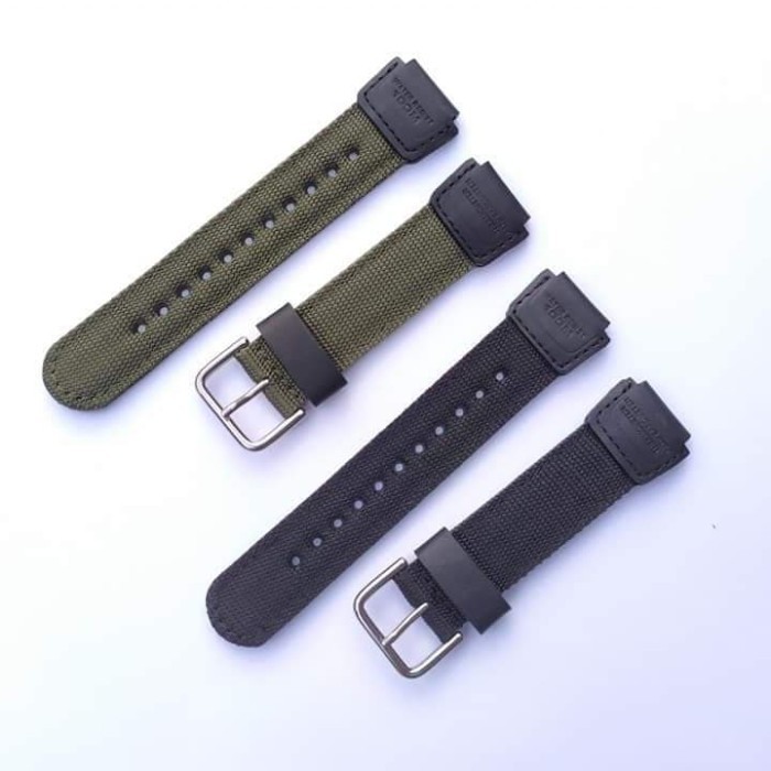 STRAP TALI JAM TANGAN CASIO AW80 AW82 LEATHER KULIT KANVAS TALIJAM - Hitam