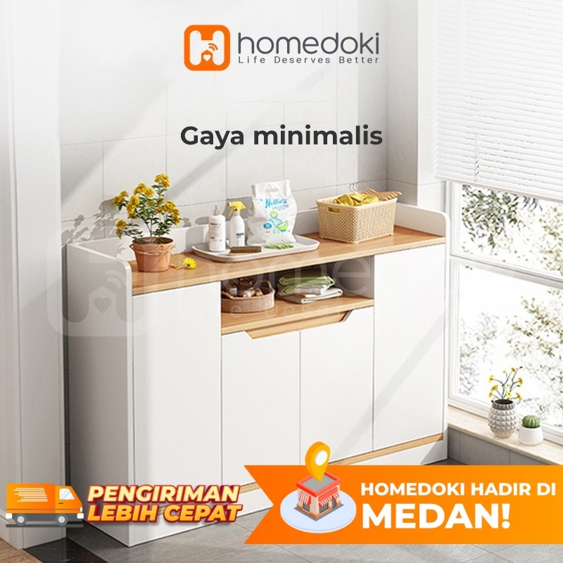Homedoki Lemari Dapur Minimalis / Kabinet Dapur / Rak Serbaguna / Lemari Piring / Lemari Multifungsi
