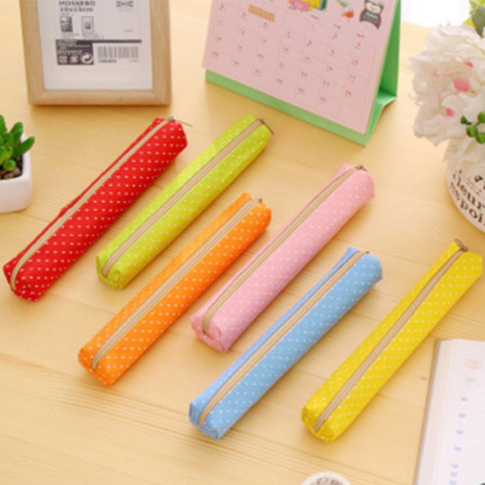 

New Zipper Pencil Case Cute Pencil Pouch Large Capacity Multipurpose Dot Pen Bag Kawaii Pencil Pouch Stationery Case