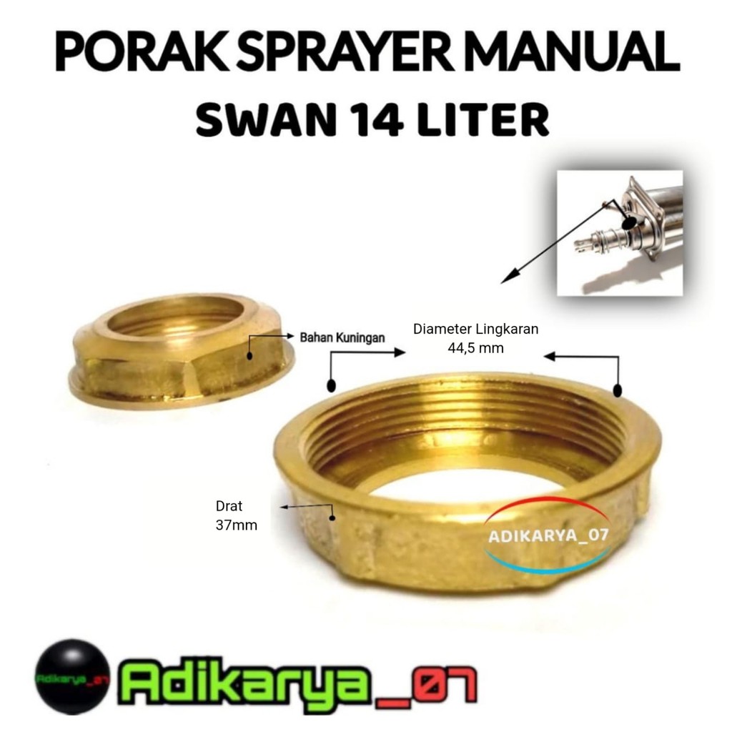 Porak Pompa Tabung Sprayer Manual Tutup Tabung SWAN 14 liter