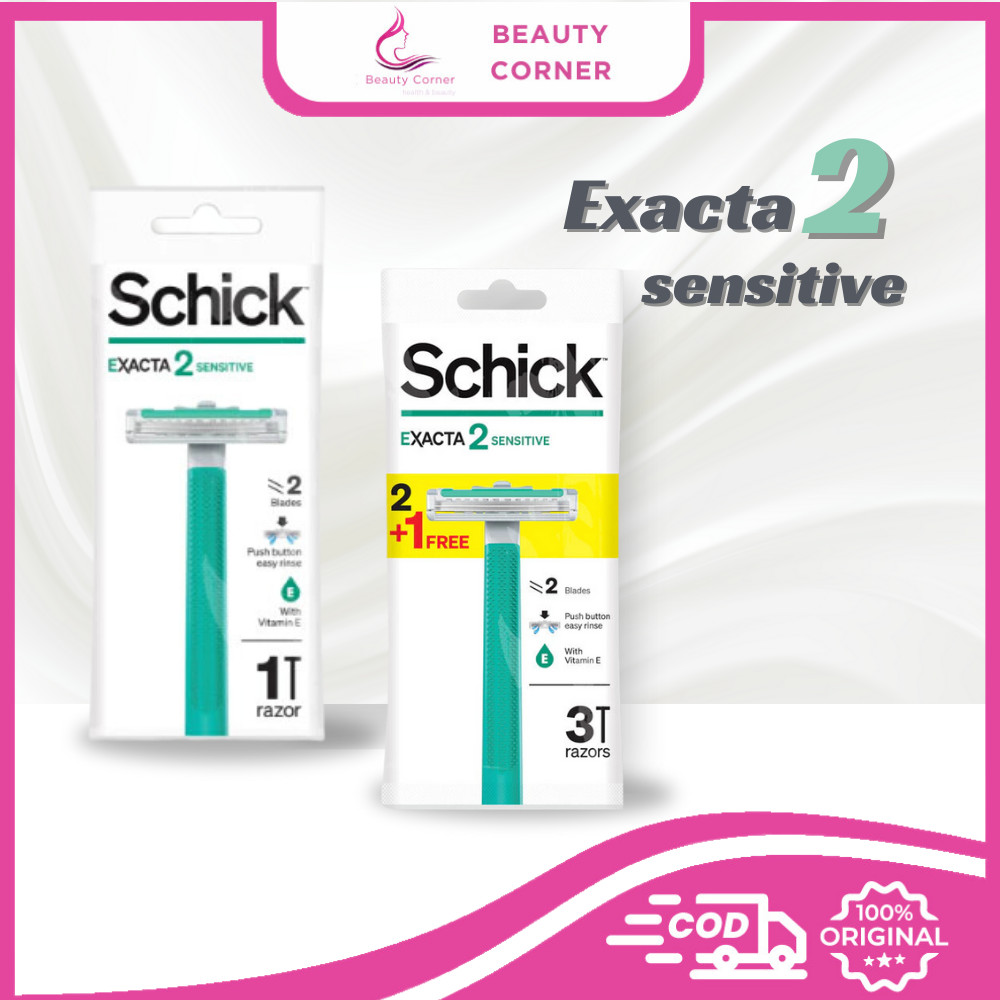 Schick Exacta 2 Sensitive Alat Cukur Pria - Warna Hijau