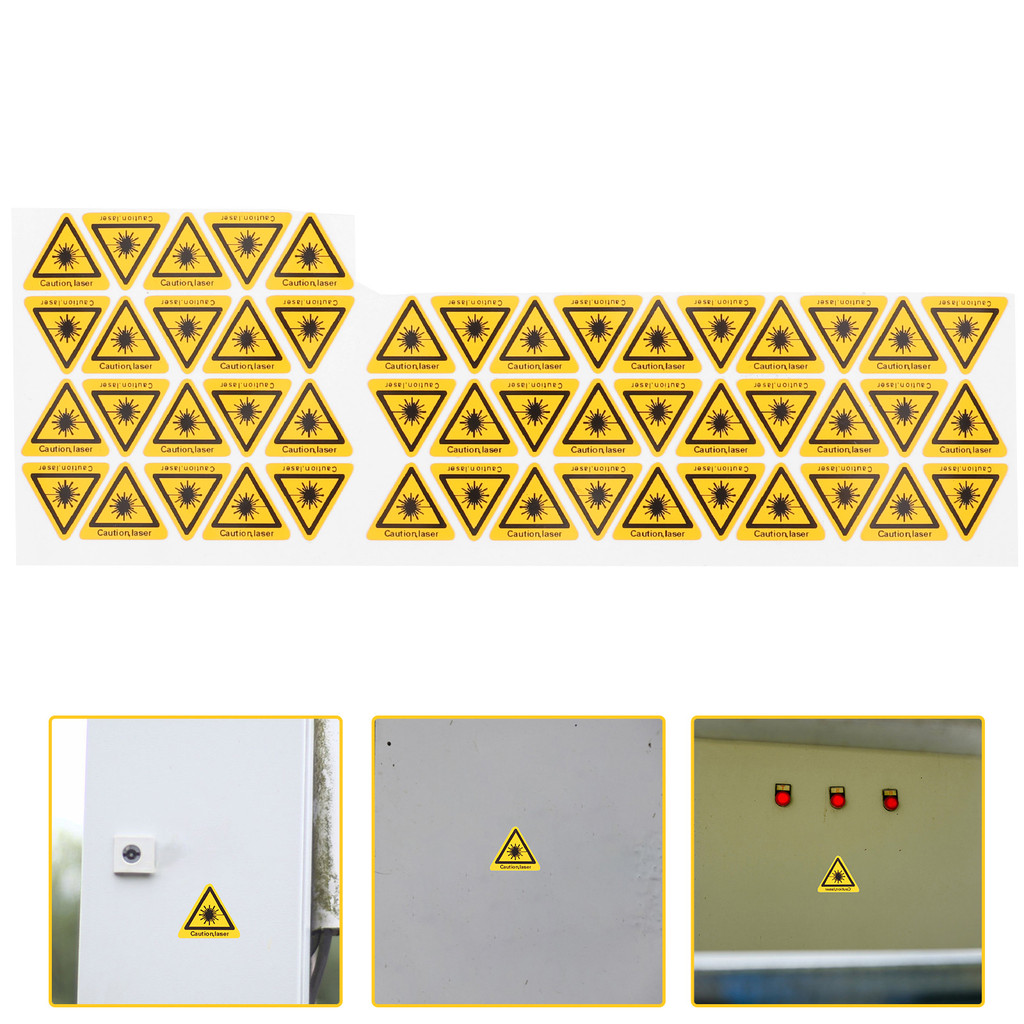 

50 Pcs Safety Signs Caution Hazard Decal Danger Visible Vinyl Stickers Decals Security Warning