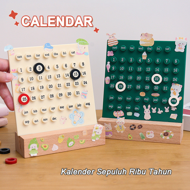

CARAT Ornamen Kalender Meja Abadi Permanent Calendar Diy Kalender kalender desktop