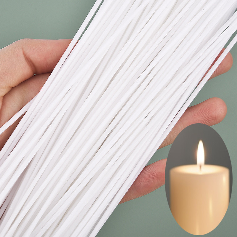 

50/100Pcs Waxed Cotton Candle Wicks Set Smokeless Wax Core DIY Soy Wax Core Woven Kerosene Lamp Candles Making Supplies