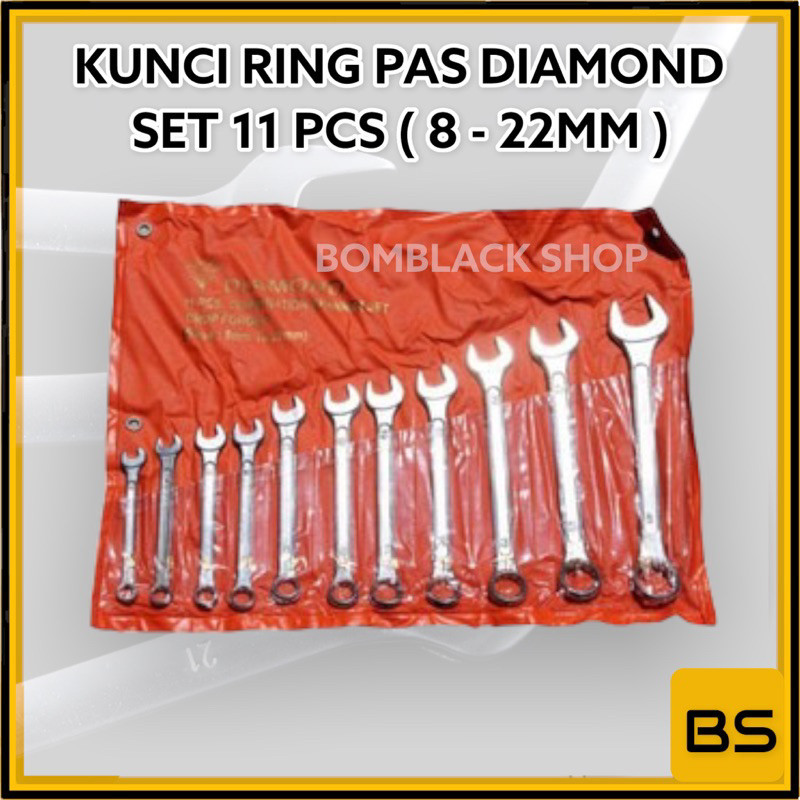 TERMURAH DIAMOND Kunci Ring Pas Set 11 pcs 11pcs Kunci Pas Ring Set Lengkap Kunci Set Ring Pas Konci