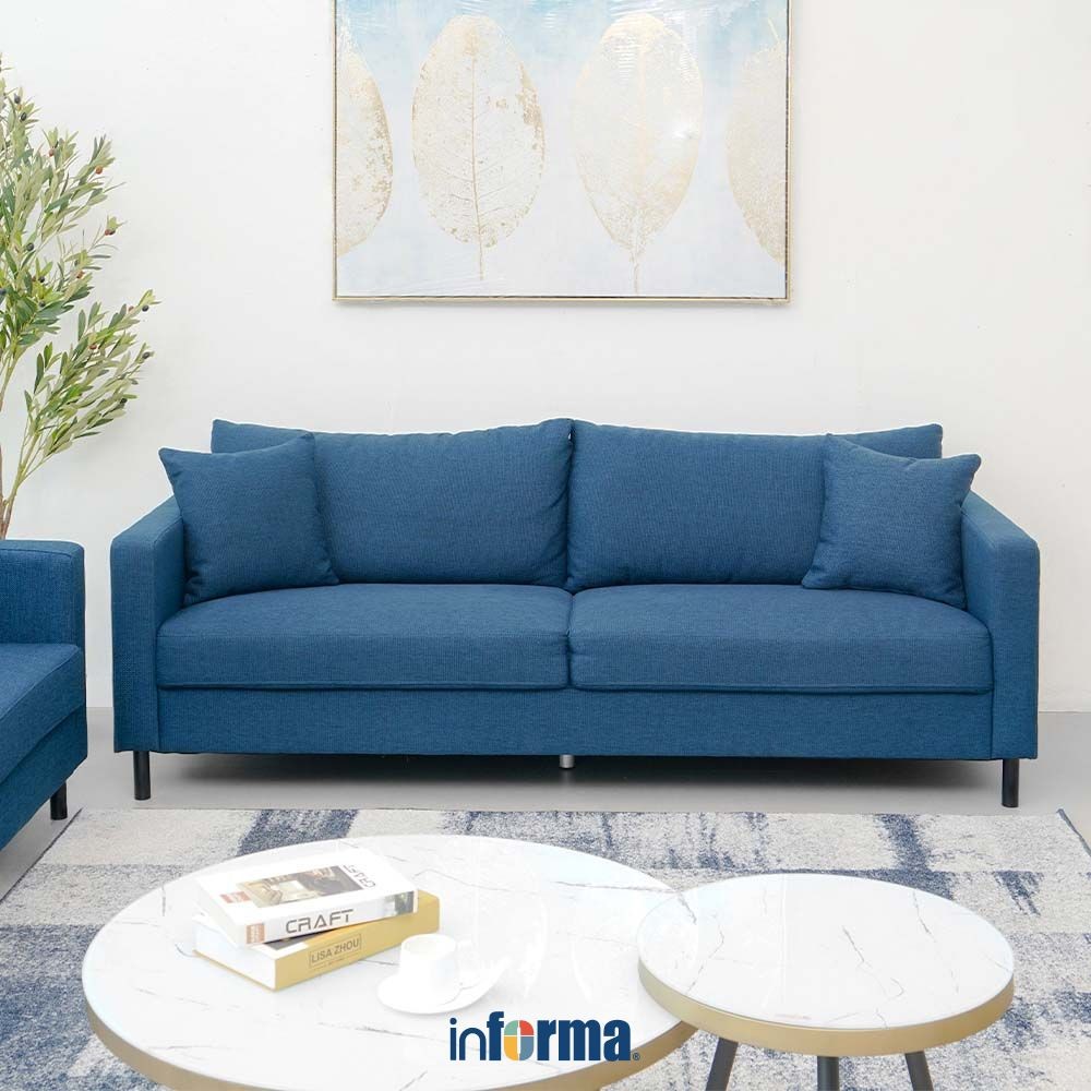 Informa Nordia Anniston Sofa Fabric 3 Seater Dallas Tempat Duduk Empuk Furniture Indoor Rumah Couch 