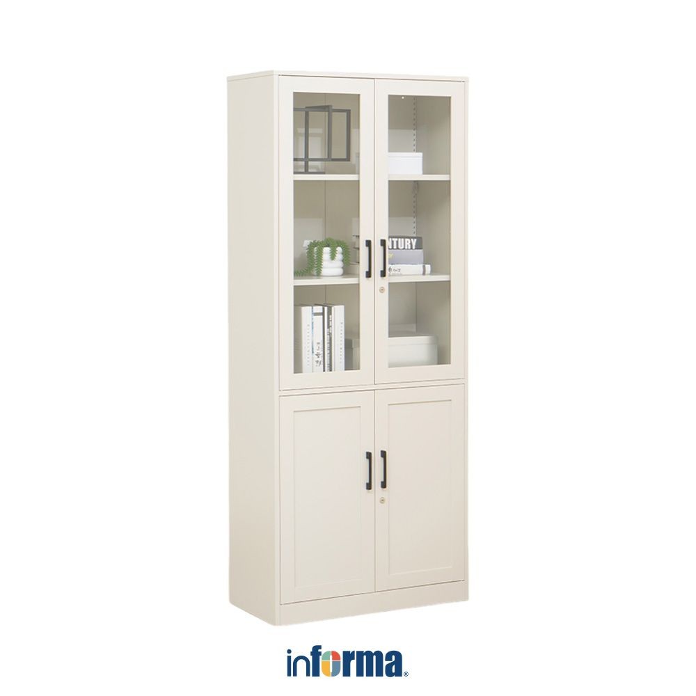 Informa Patto Lemari Arsip Kantor Half Metal - Abu-Abu File Cabinet Lemari Besi Kabinet Tempat Dokum