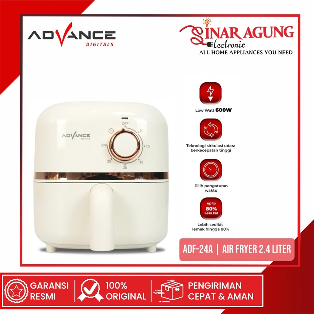 NEW ADVANCE ADF-24A / ADF24A ELECTRIC AIR FRYER 2.4 L - GARANSI RESMI