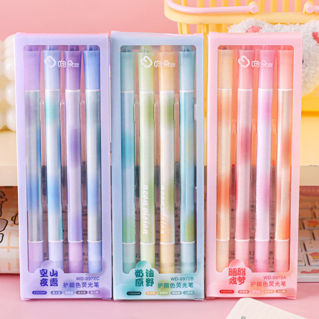 

⭐JOJU⭐ 1 SET STABILO HIGHLIGHTER DAN SPIDOL WARNA PASTEL TERANG MOTIF TIEDYE GRADASI LUCU