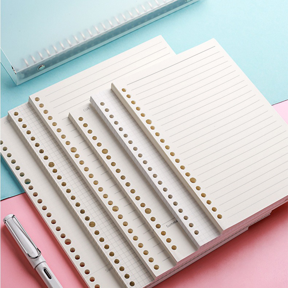 

PLRBOK 50 Sheets 100 Pages A5 B5 A4 Loose Leaf Paper Binder Inner Pages 20/26/30 Holes Office Accessories Notebook Stationery