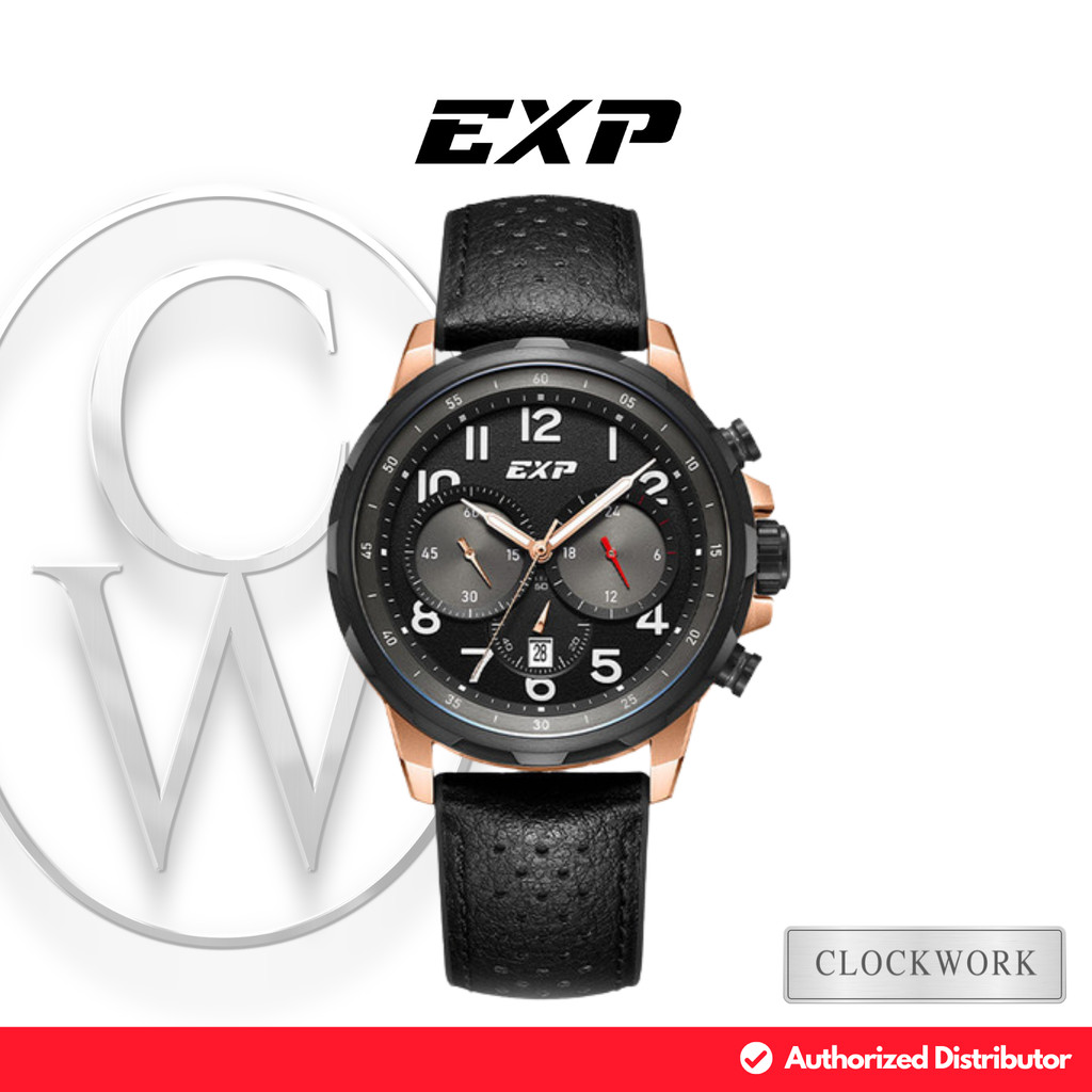 Jam Tangan Pria Expedition EXP Chronograph EX 6843 MCRBRBA  Kulit Sporty Rosegold