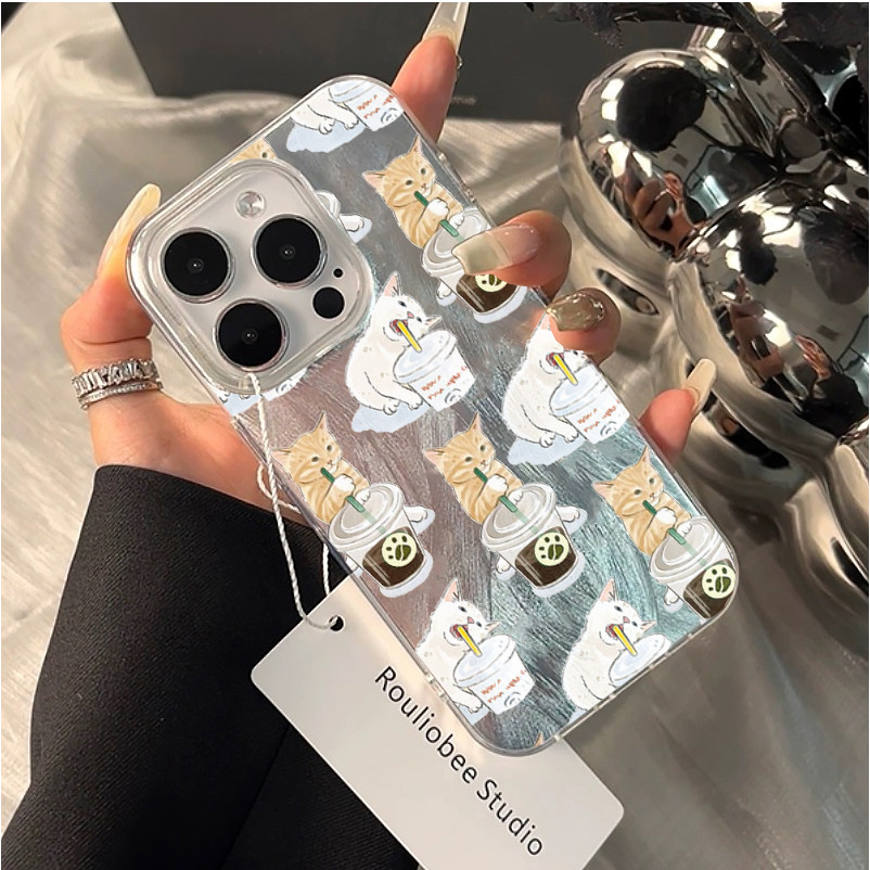 Casing ponsel Kopi dan Kucing TPU Realme 12 PLUS 12 PRO MAX C53 C63 C65 case