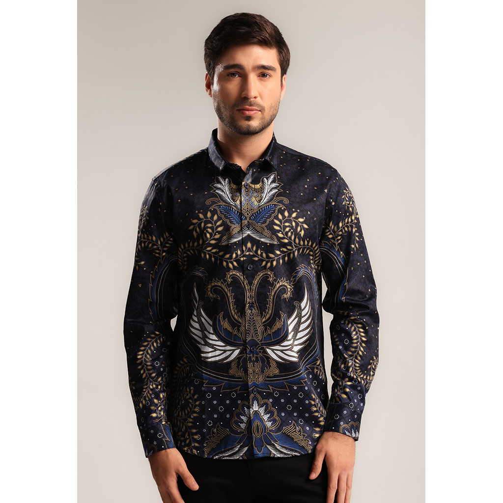 MOC - Kemeja Batik Pria Lengan Panjang Ekawira - Black
