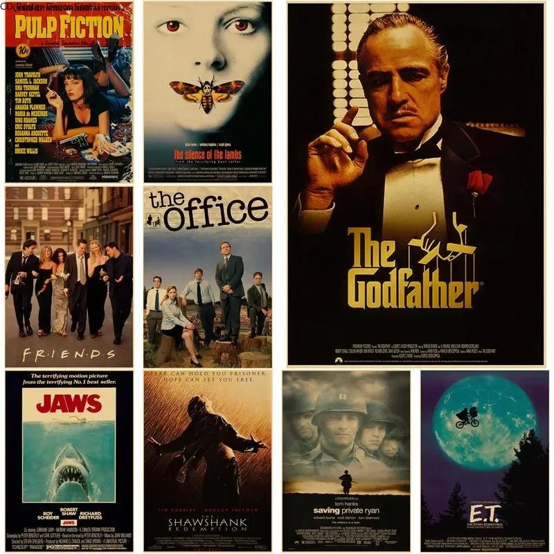 

Hot Classic Movie Posters The Office Friends TV Kraft Paper Prints Godfather Vintage Home Room Decor Aesthetic Art Wall Painting