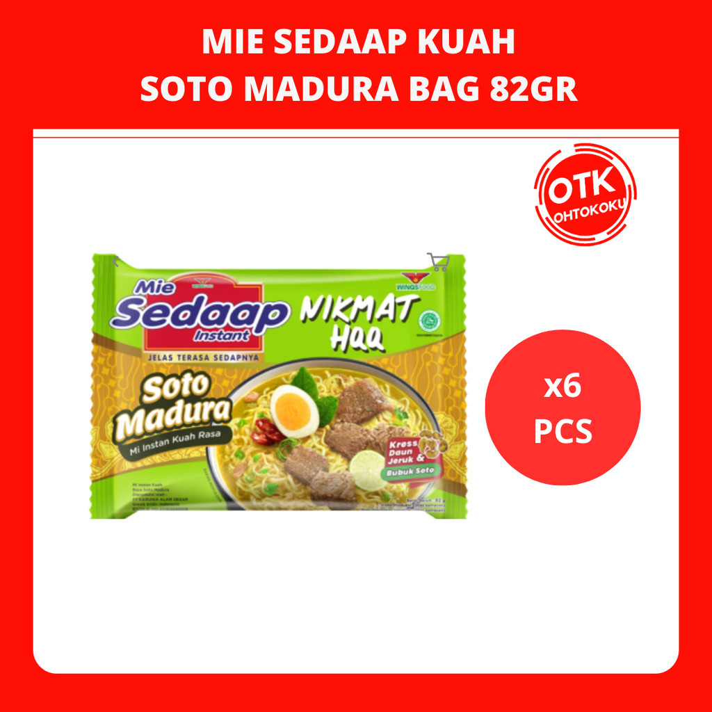 

SEDAAP Mie Instan Soto Madura 82 GR x 6 Bag