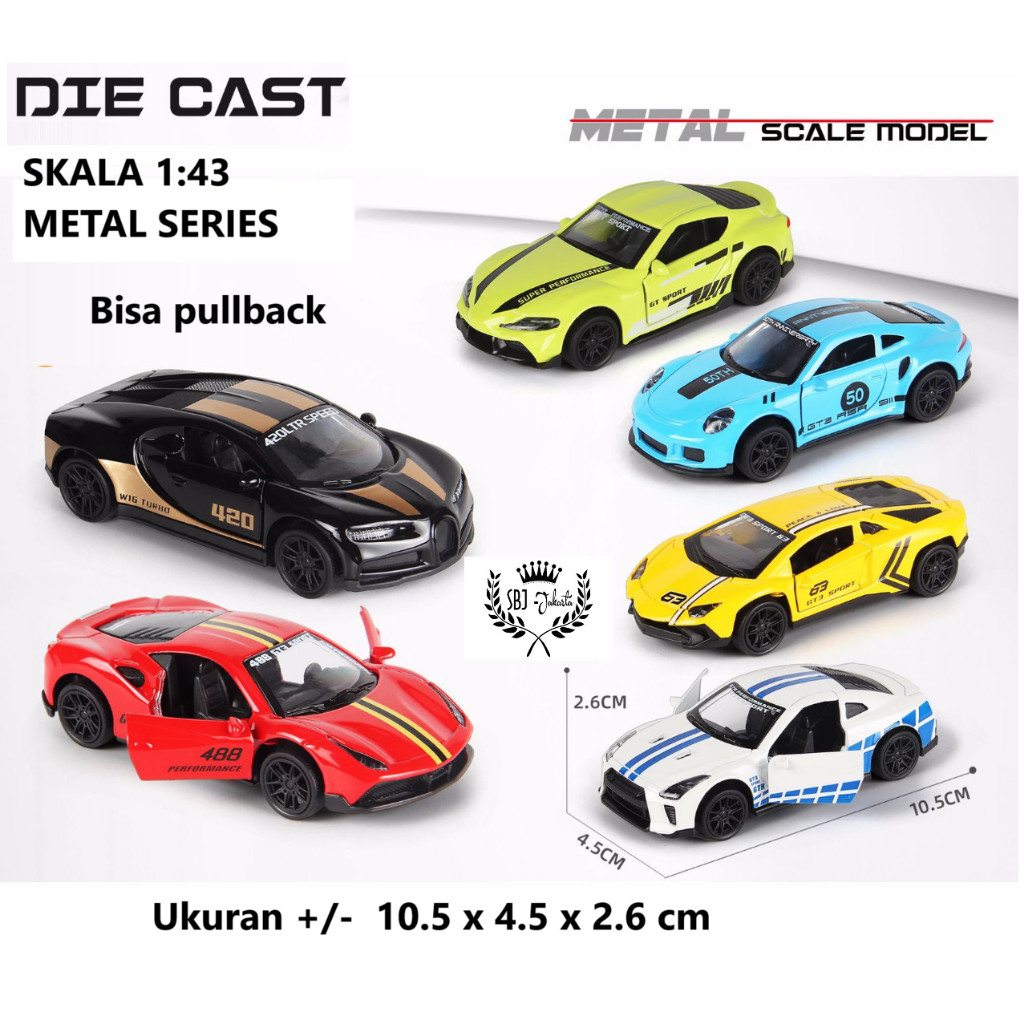 VINCENT READY Diecast Miniatur Mobil metal series skala 1:43 aneka jenis mobil sport SIAP KIRIM