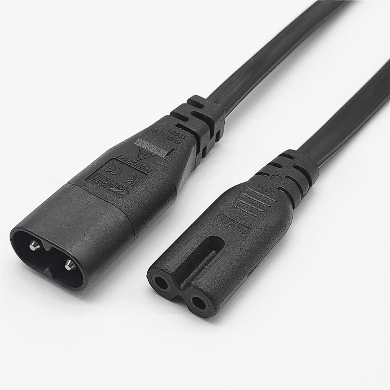 18AWG power extension cable IEC C8 to IEC C7 IEC-C8 male to IEC-C7 female 1M for PS4 apple TV camera