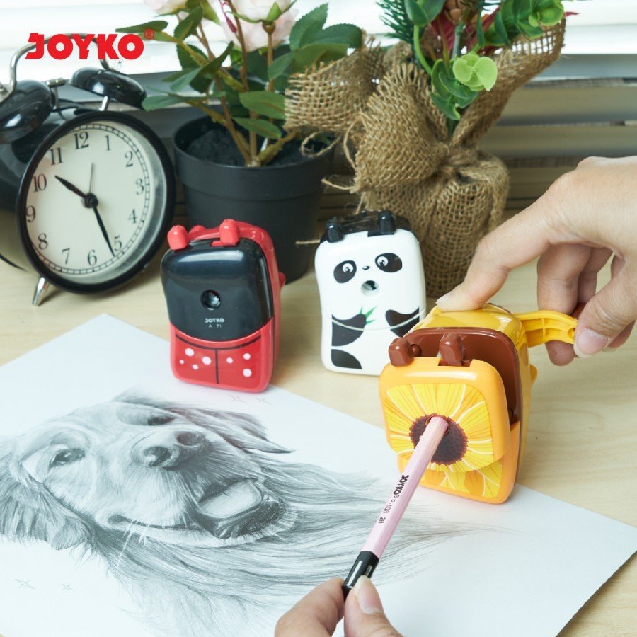 

Sharpener Rautan Pensil A71 Serutan Putar Anak / JOYKO A 71 Anti Slip Motif Lucu