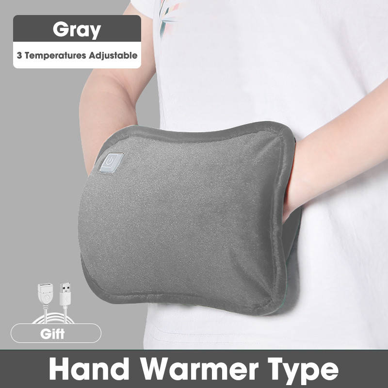 Electric Hand Warmer 3 Gears Warming Hand Pillow, USB Rechargeable Belly Warmer, Winter Sleeping Pil