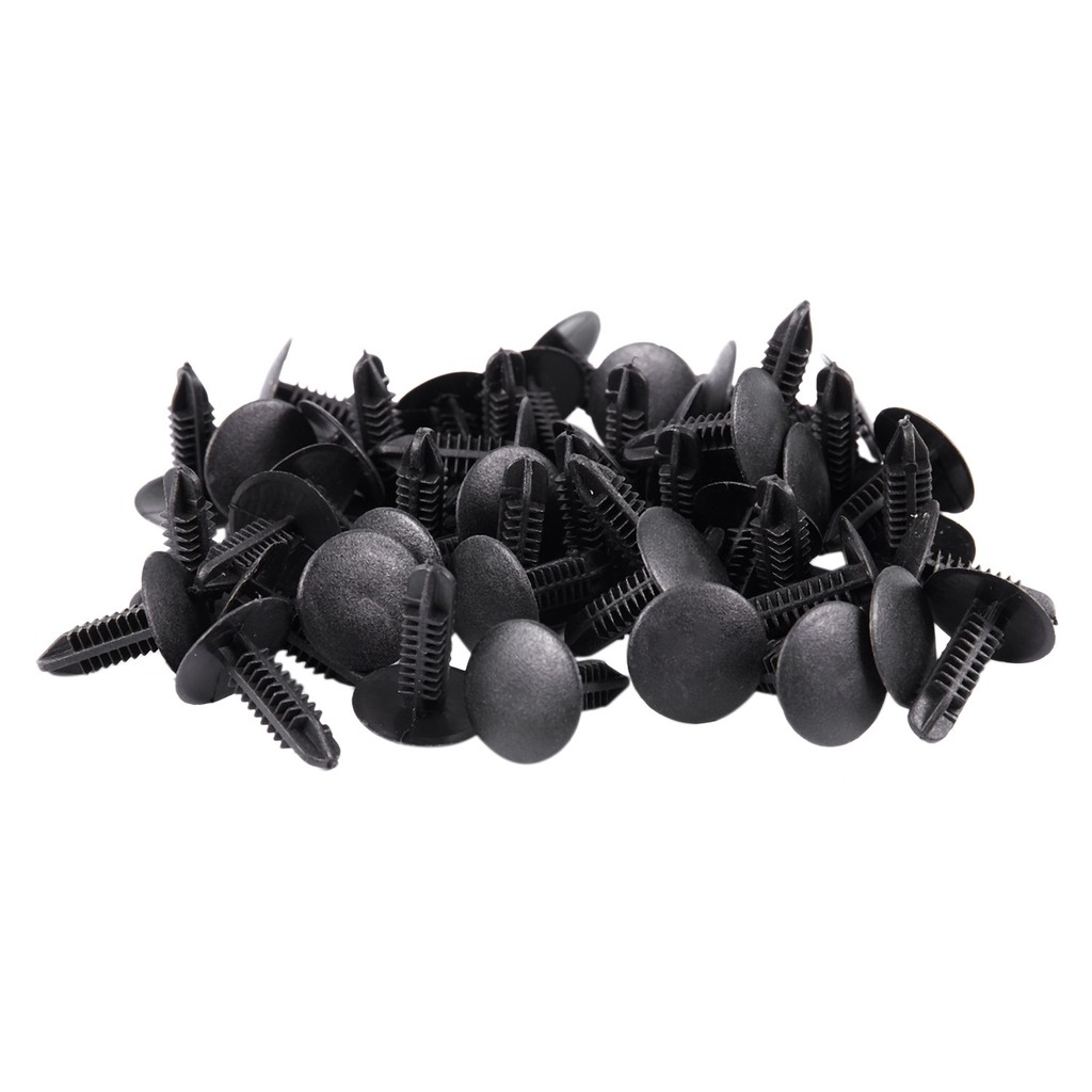 

5mm x 5mm Hole Dia Black Plastic Rivets Fastener Push Clips 48 Pcs