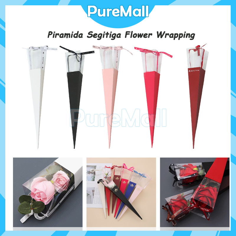 

Pembungkus Buket Instant Cellophane Bentuk Piramid Segitiga Flower Wrapping Florist Material