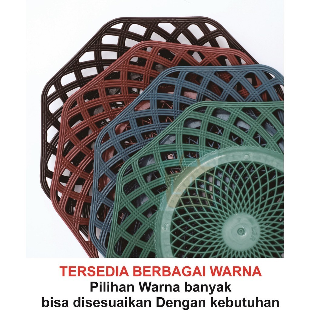 BP Piring Rotan Anyaman Segi 8 23cm - 10 Lusin