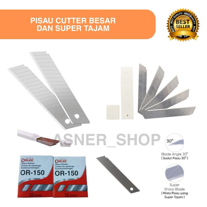 

ASNR Orlee Pisau Cutter Refill 1 Tube Isi 5 Pcs Besar Isi Ulang Kater Super Tajam
